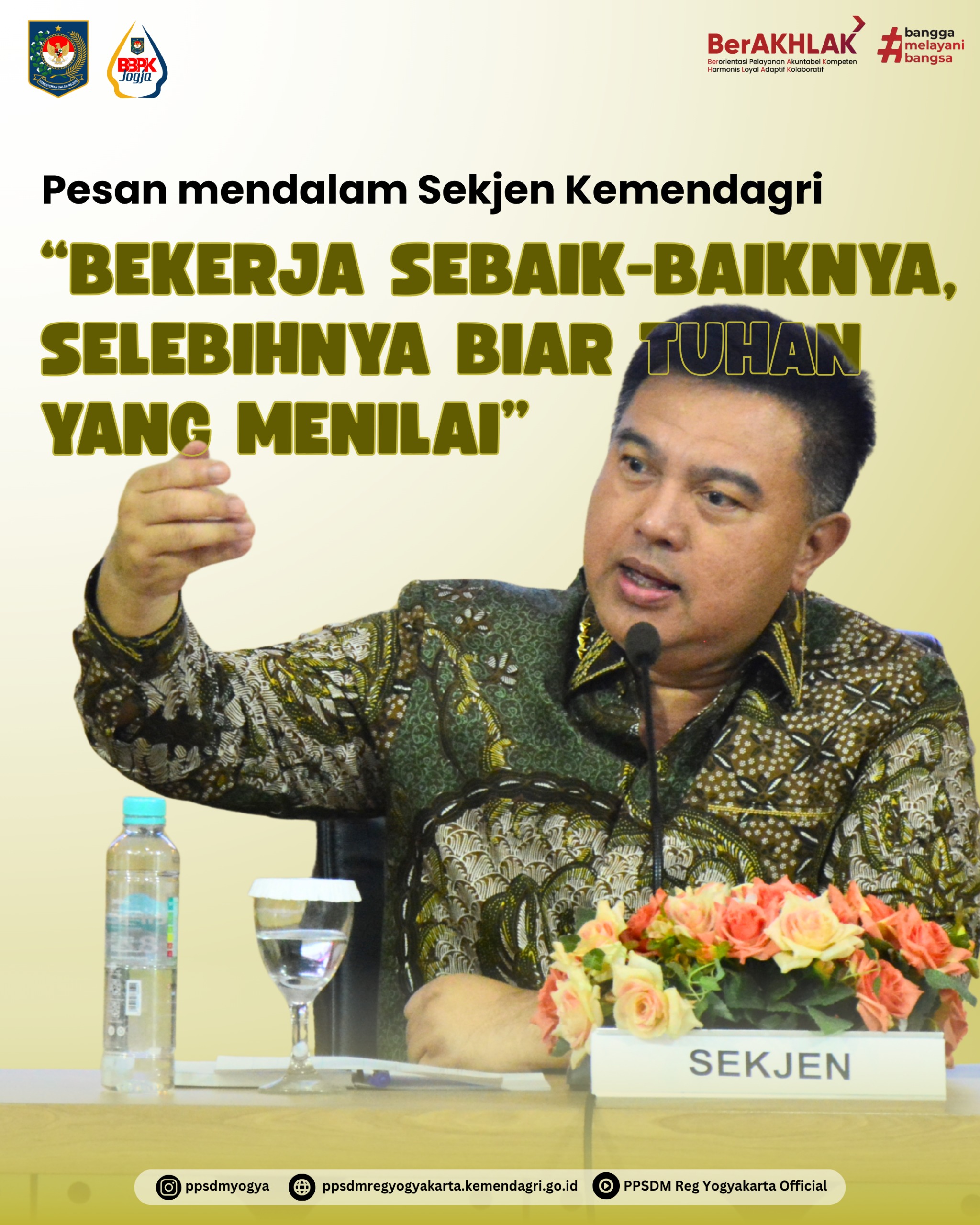 Sekjen Kemendagri Beri Ceramah dan Arahan di PPSDM Regional Yogyakarta