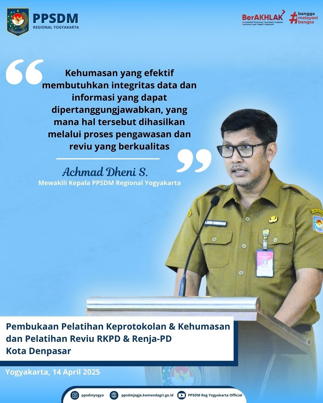 Pembukaan Pelatihan Keprotokolan & Kehumasan dan Pelatihan Reviu RKPD & Renja-PD Kota Denpasar